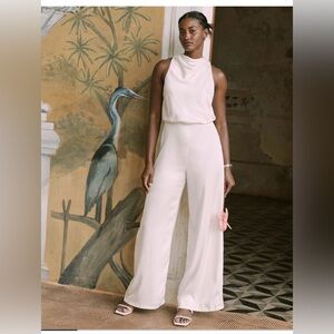 NWT Abercrombie High Neck Draped Satin Jumpsuit